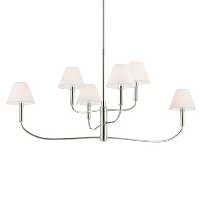  6-Light Classic Shaded Arm Chandelier