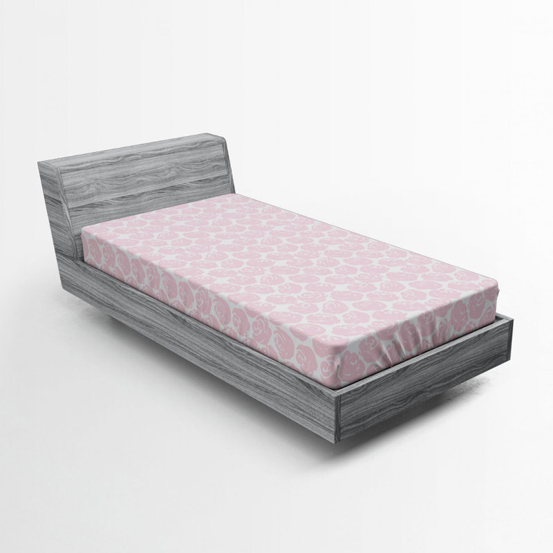 Microfiber Floral Fitted Sheet, Twin Fitted Sheet
