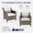 Jenesys Outdoor Wicker Sofa Set With Club Chairs & Ottomans - Comfortable, Durable For Patios & Gardens-741770803