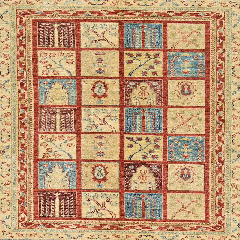 Tapis abstrait moderne 149, Carré 7 pi