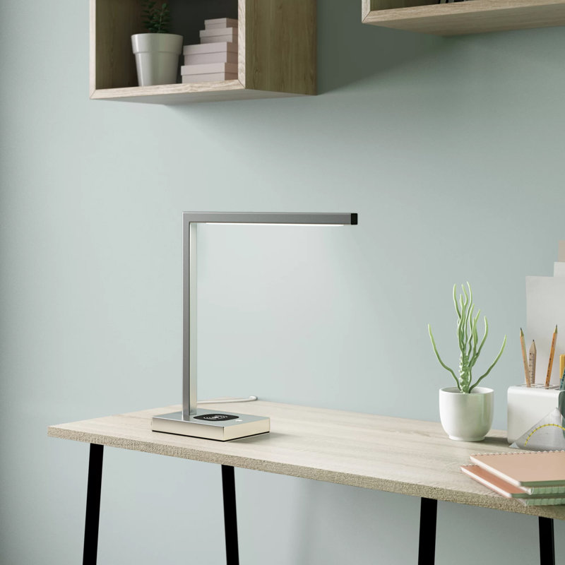 Metal USB Desk Lamp, Brushed Steel