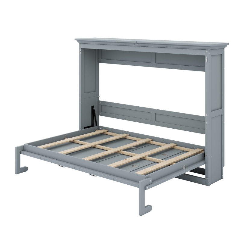 Lit escamotable Wooden, Gris