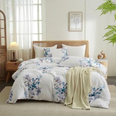 Microfiber Floral Print Comforter Set