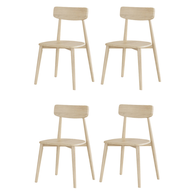 Solid wood chair simple home backrest, 4