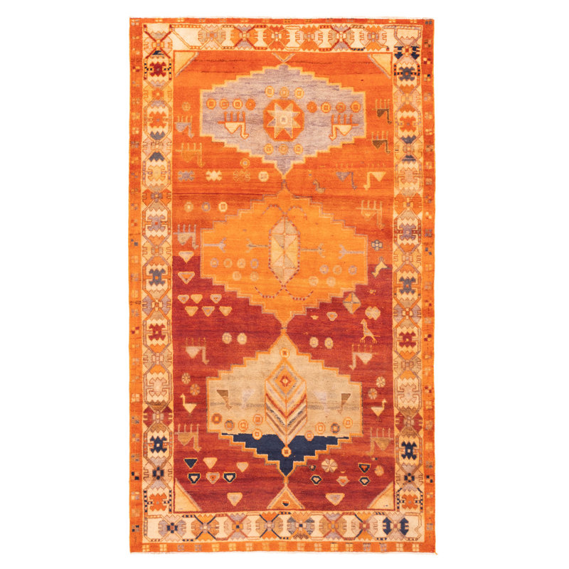 Tapis orange Melis Vintage 5 pi 3 po x 9 pi 5 po