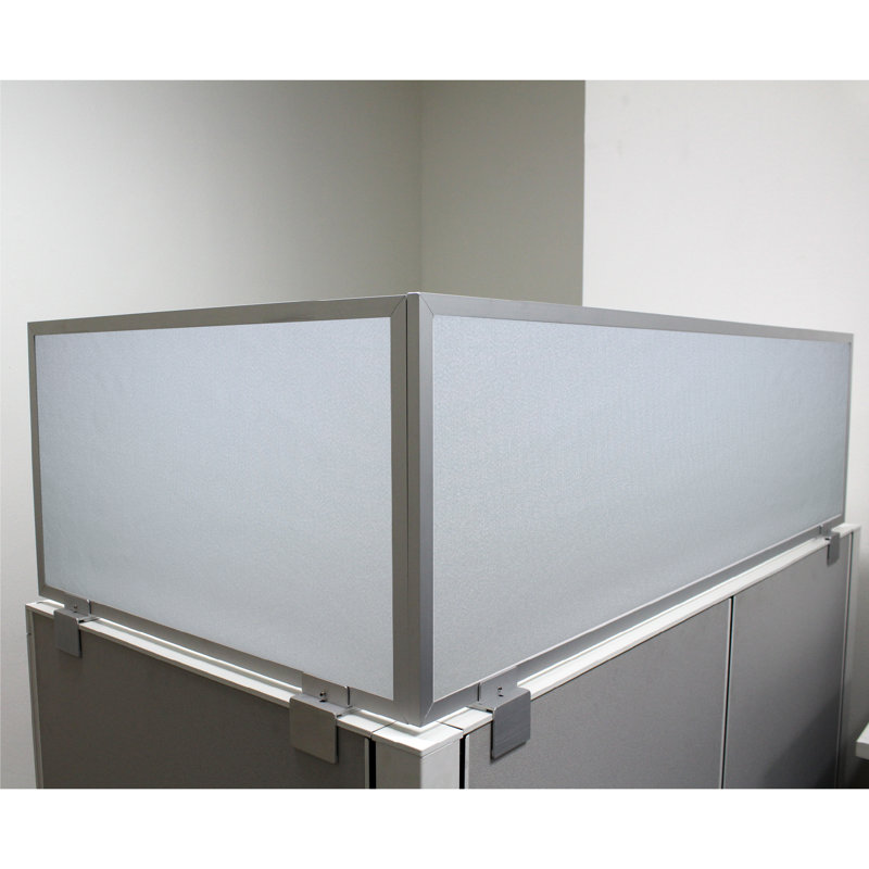 Acoustical Cubicle Mounted Privacy Panel with Large Bracket, Natural, Aluminum, 24" H x 36" W x 0.63" D
