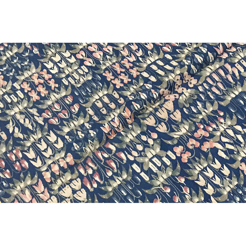 Tapis bleu et vert noué à la main de haute qualité