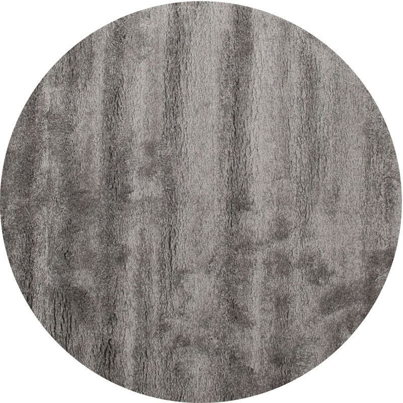 Tapis bleu ciel contemporain, Rond 7 pi