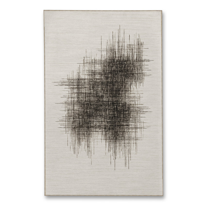 Tapis blanc tissé Mosso, 2' x 2'11"