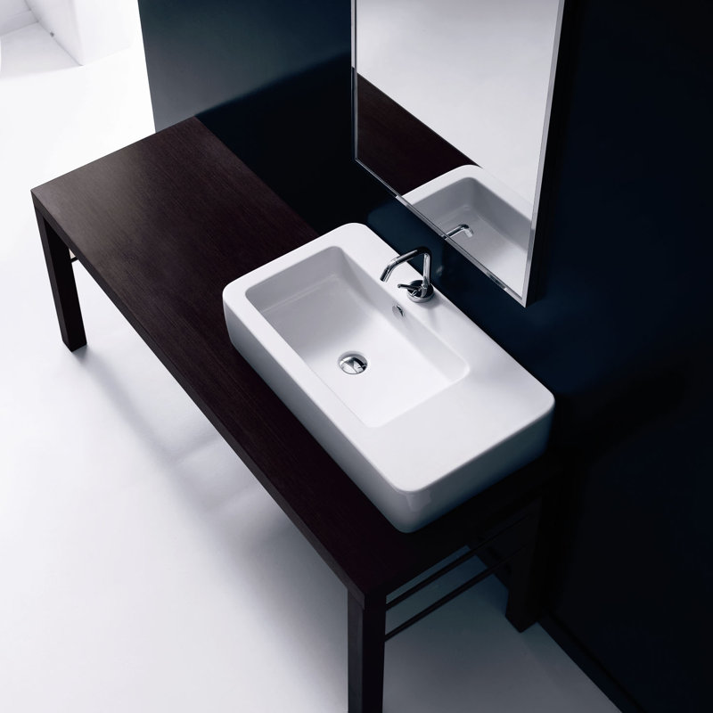 Lavabo de salle de bain mural en céramique avec trop-plein 29,5 "Ego