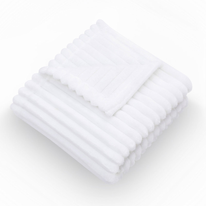 Couverture en flanelle ultra-douce, Blanc