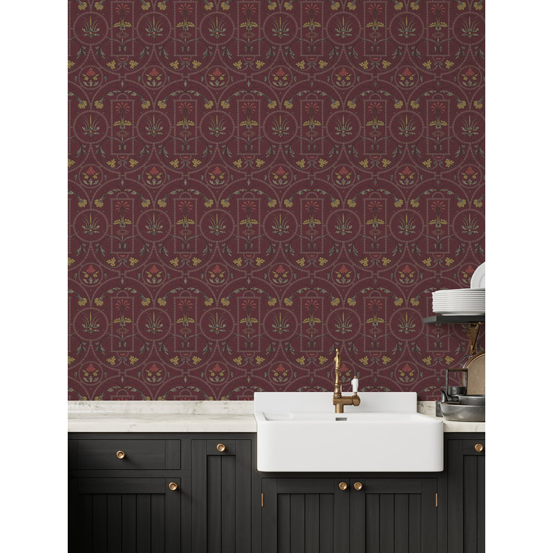 Rouleau de papier peint géométrique yukada Osada, Prune