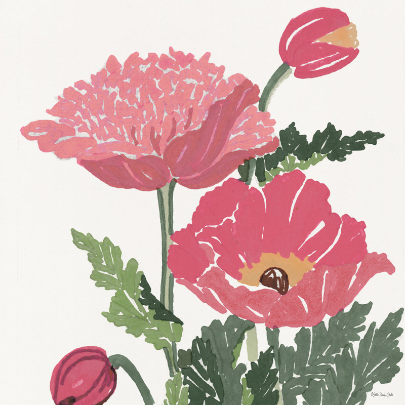 Étude florale par Stellar Design Studio - impression, H 12 po x l 12 po, Toile tendue