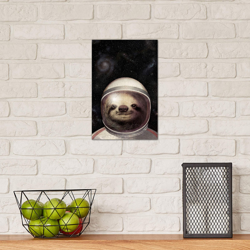 Space Sloth 1 Piece Wrapped Canvas Wall Art, 30.48cm H x 20.32cm W x 1.91cm D