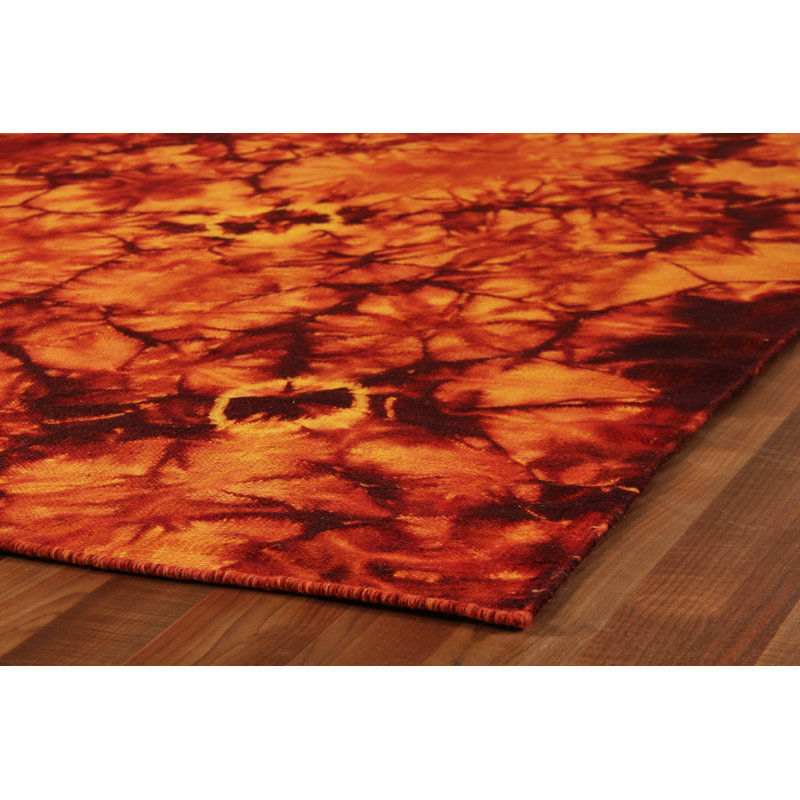 Wool Abstract Area Rug, Rectangle 9'6" x 13'6"