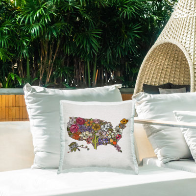 Housse et insert de coussin décoratif carré en polyester pour l'intérieur et l'extérieur