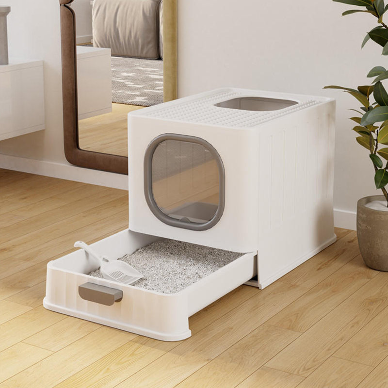 Plastic Litter Box, Grey