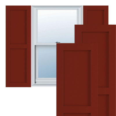 True Fit PVC Two Equal Flat Panel Shutters