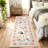 Floral Bordered 2×6 Non Slip Soft Runner Rugs for Hallway Entryway Kitchen Floor Modern Animal Cat Washable Soft Indoor Carpet-1863932546