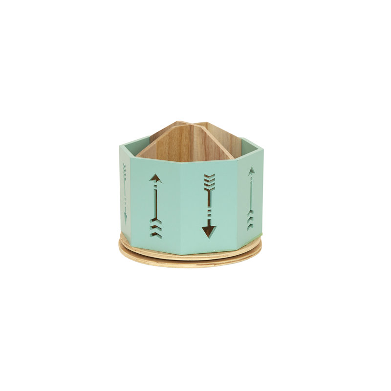 Porte-stylo fixe de bureau Brianne, Bleu sarcelle