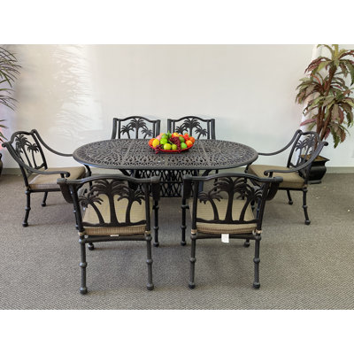 Gosford 6 - Person Patio Dining Set with Oval Table , Cushions Included