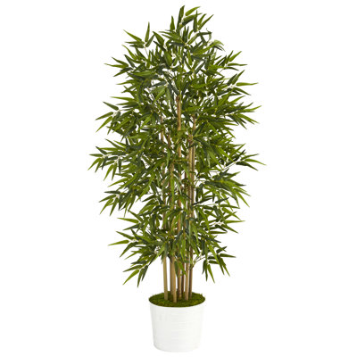 64'' Faux Bamboo Tree in Metal Planter