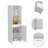 Kitchen Pantry, Two External Shelves, Single Door Cabinet, Two Interior Shelves White