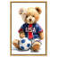 «Soccer Red Blue Teddy», reproduction sur toile encadrée par Art Remedy, cadre noir, 10 x 15-1929505881-1929505888
