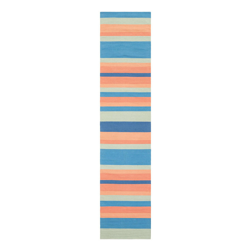 Aareona Cotton Geometric Indoor Rug, Runner 2'7" x 12'
