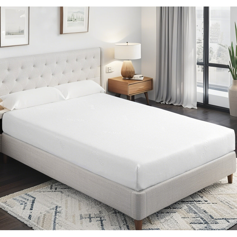 Plush 8 ''Medium Gel Memory Foam Mattress For Full Size Bed White