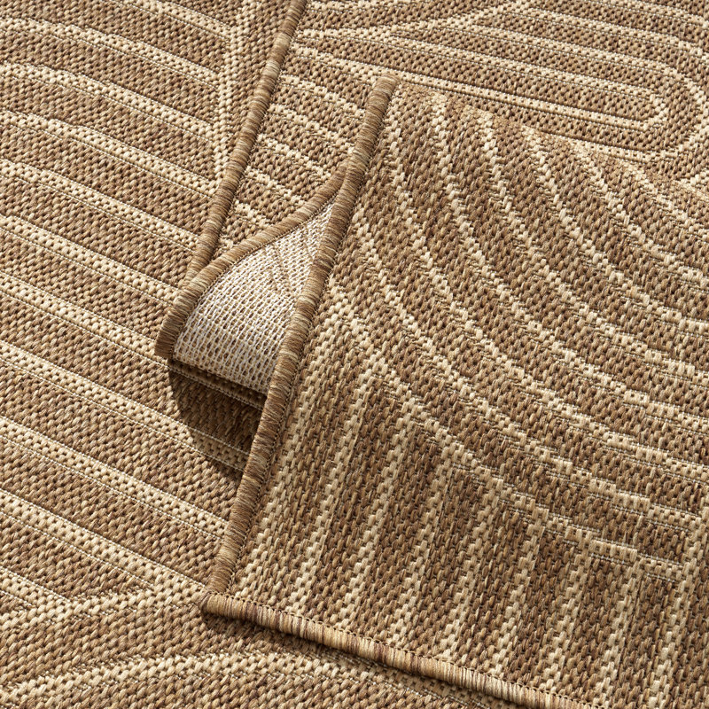 Tapis intérieur / extérieur beige / brun Modern Arch, Rectangle 5 pi x 7 pi