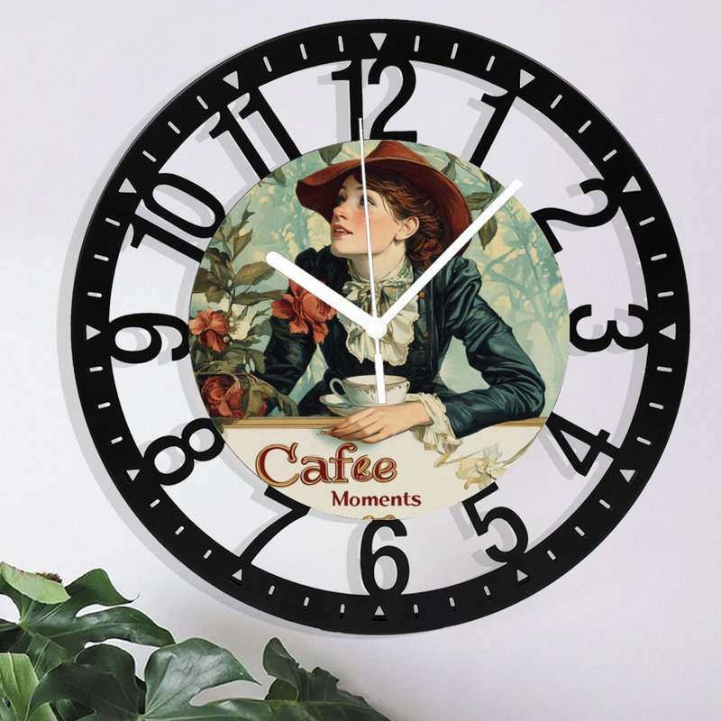 Horloge murale en métal pour le salon -10 "Cafee Moments