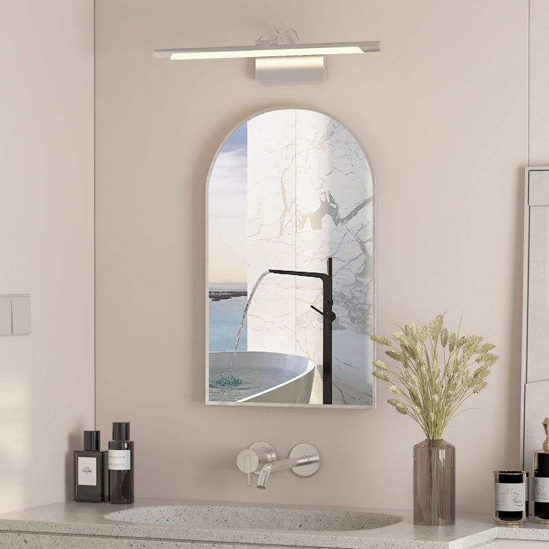 Miroir Poulton, Nickel brossé, H 26,8 po x l 16,5 po x P 4,5 po