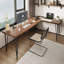 Bureaux en bois massif brun en forme de L-107848161-107848164