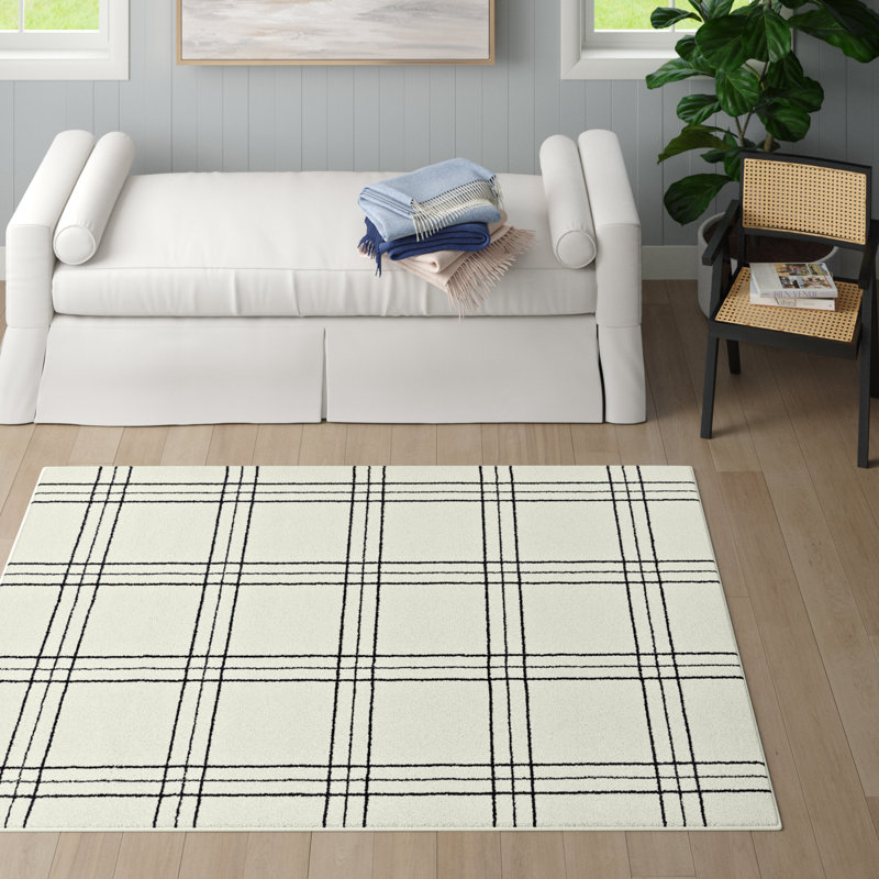Melany Plaid Indoor Rug, Rectangle 7'10" x 10'