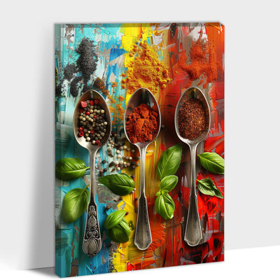 Grande vaisselle colorée Adriany, reproduction d'épices, nourriture, nature morte, affiche d'art pour la cuisine, salle à manger, décoration murale, 32 po x 48 po