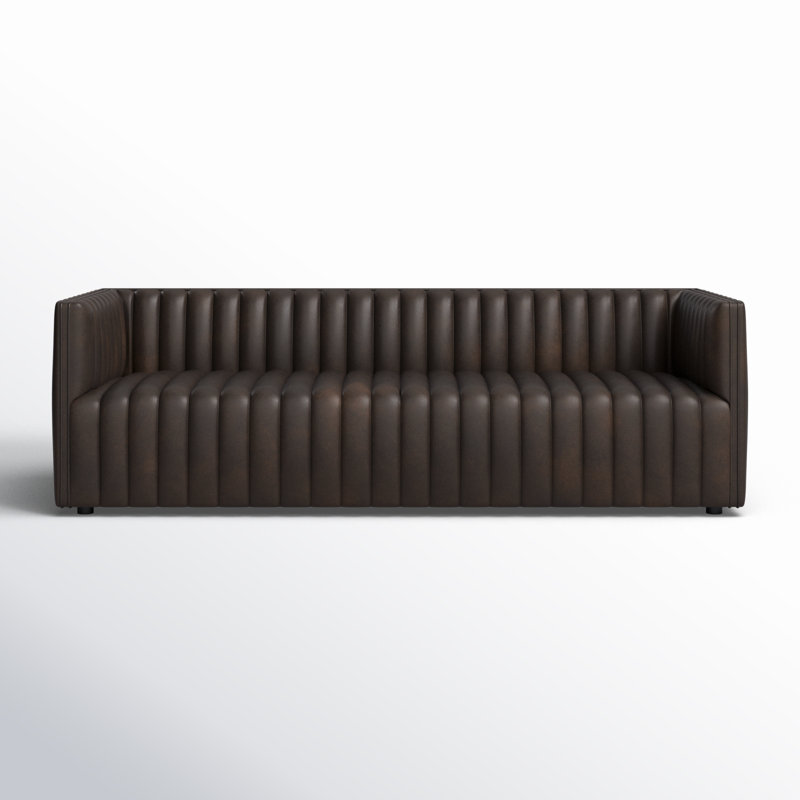 Augustine 97" Sofa, Deacon Wolf Genuine Leather, 26.5" H x 97" W x 35" D