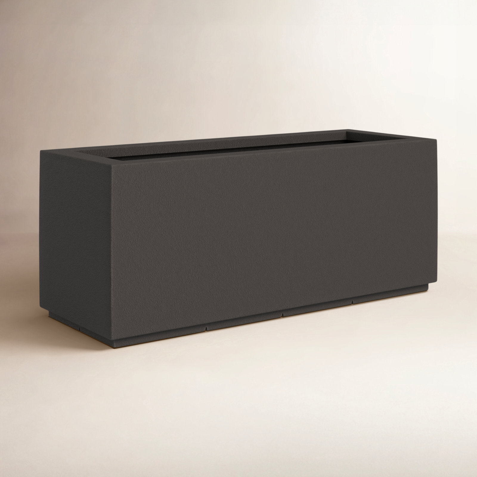 Gita Tall Lightweight Outdoor Trough Planter Box, Slate Gray, 19"H x 46"W x 17"D