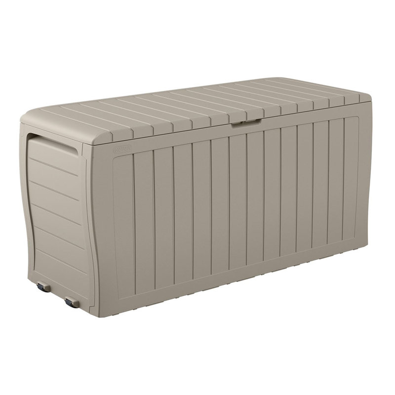 71 Gallon Resin Outdoor Storage Box, Beige
