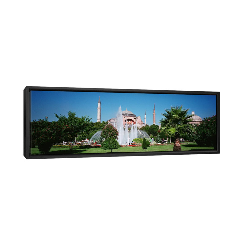 « hagia sofia istanbul turquie », reproduction de photo sur toile, H 12 po x l 36 po x P 1,5 po, Toile avec cadre noir