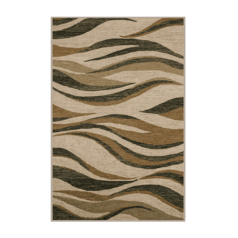 Tapis brun lavable à la machine, Rectangle de 5 pi x 8 pi