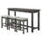 4pc Gray Counter Height Dining Compilation - Table With Stools Built-in Engineered Wood & Seat Collection Drawer 3 Charging Power