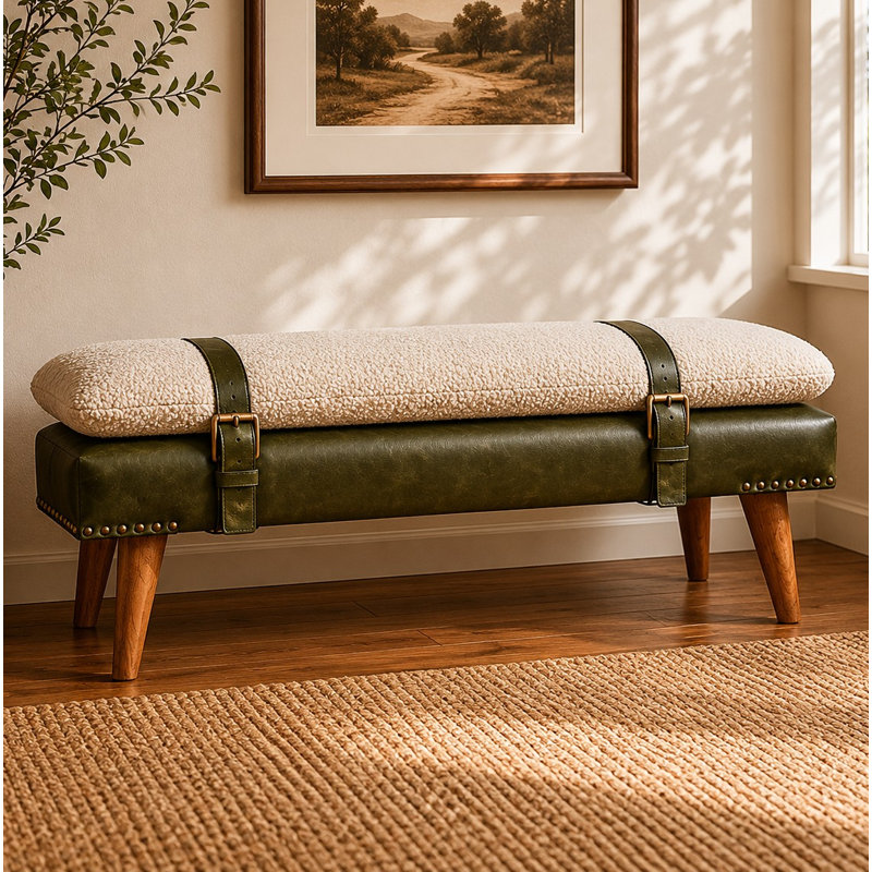 Boucle Upholstered Bench