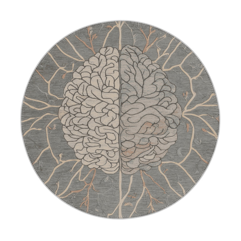 Tapis intérieur et extérieur gris Nature, Rond 5 pi