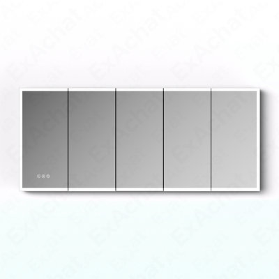 LED Lighted Medicine Cabinet With Mirror, 84*36Inches Bathroom Mirror Cabinet With Lights,Recessed Or Wall Mounted, 3 Color Temperaturesanti-Fog
