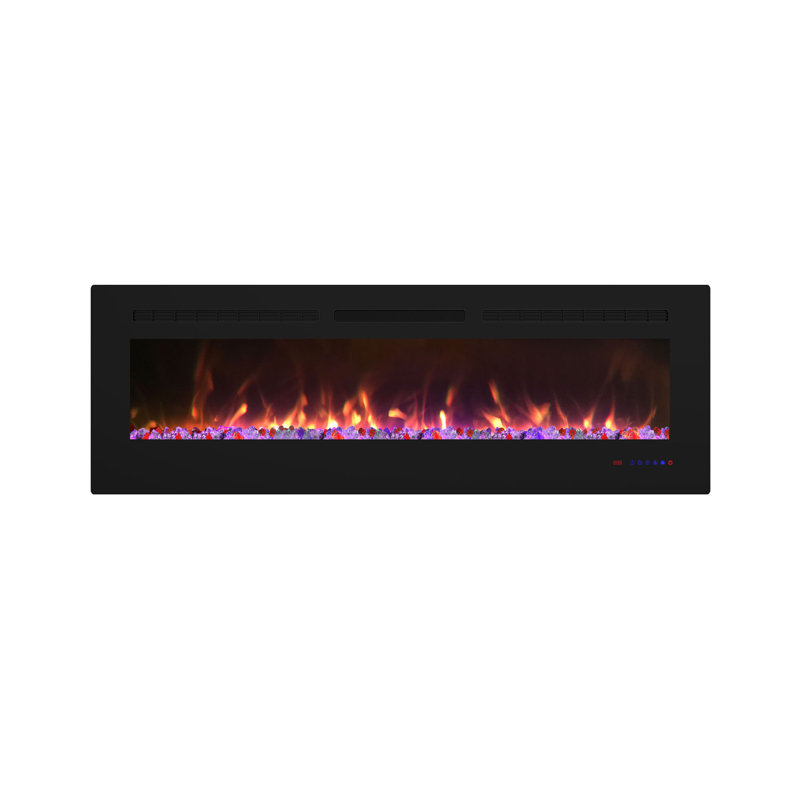 Mcguigan Black Electric Fireplace with 5100 BTU, 17.72" H x 60" W x 5.51" D