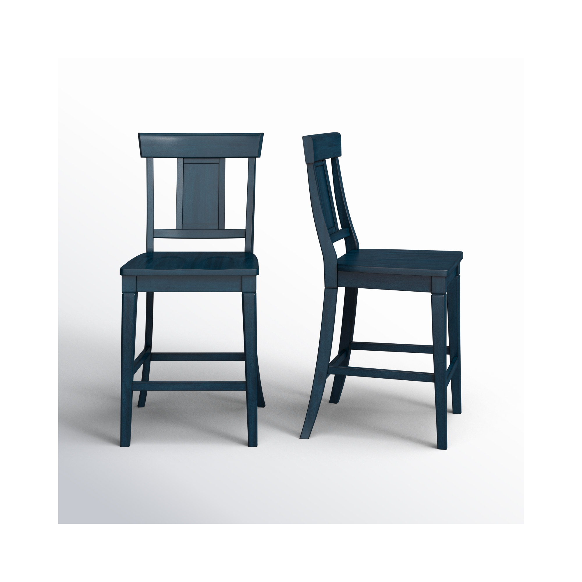Fortville Solid Wood Counter/Bar Stool, Antique Denim, Counter Stool (24.21" Seat Height)