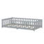 Wood Twin Bed Frame With Fence Guardrails-113587538