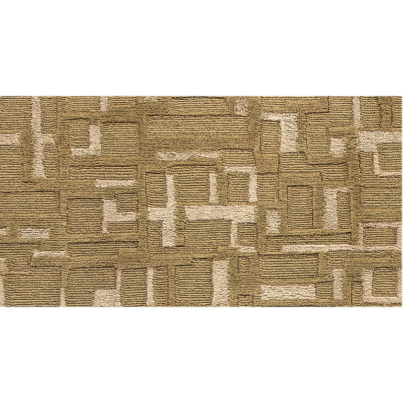 Abstract Area Rug in Pecan/Beige, Rectangle 9' x 12'