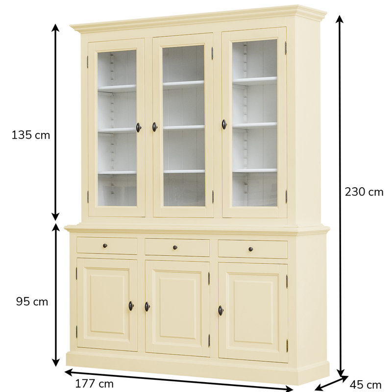 Berardina Display Cabinet, Light Ivory